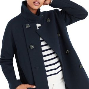 NWOT Madewell City Grid DoubleBreasted Coat Navy 6